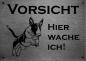 Preview: Edelstahl Warnschild Bullterrier VORSICHT Hier wache ich!